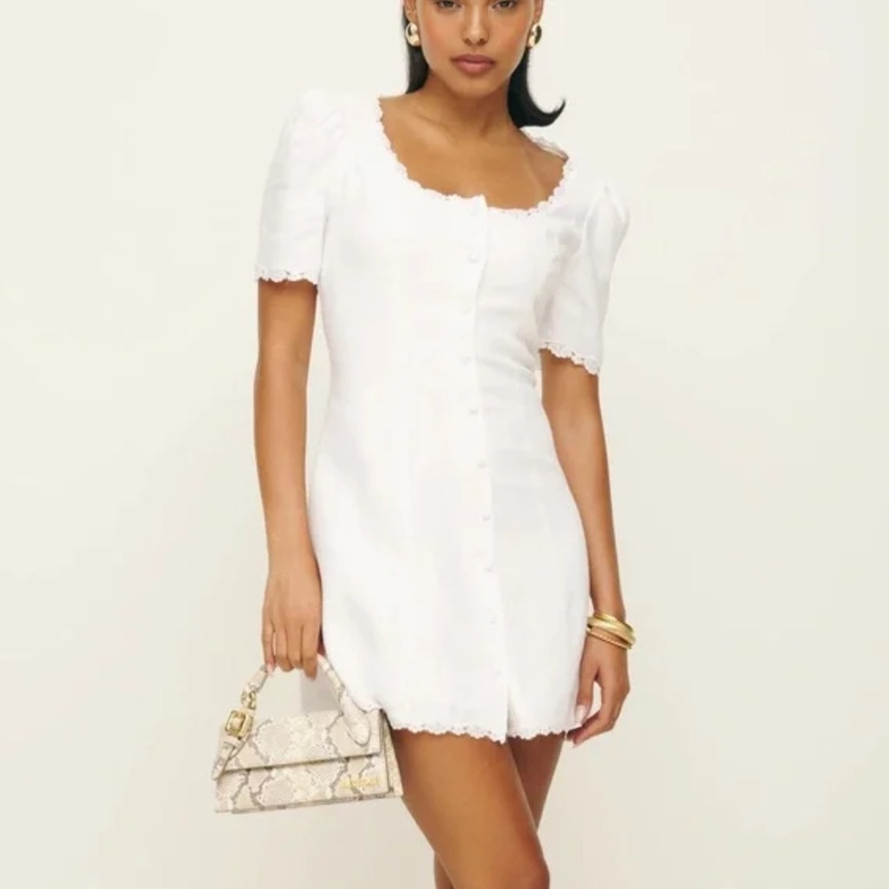 Reformation Anabella Linen Dress — White Size 2 - Picture 3 of 10